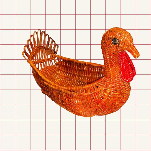 Vintage Wicker Turkey Basket Pair – Thanksgiving Fall Table Decor - Picture 5 of 13